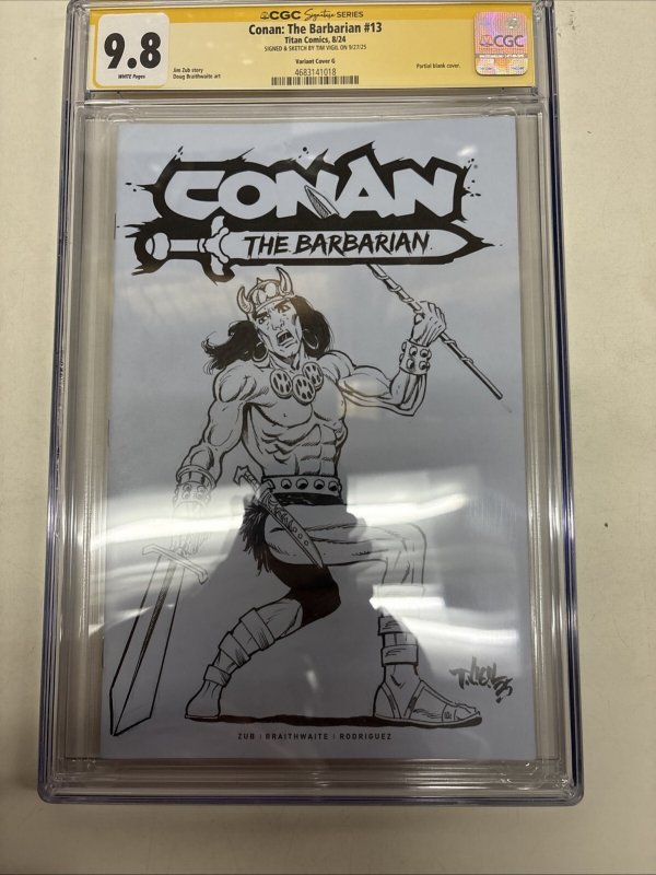 Conan The Barbarian (2024) # 13 (CGC 9.8 SS) Signed Sketch Vigil