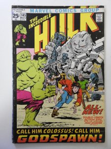 The Incredible Hulk #145 (1971) GD+ Condition 2 in spine split, overspray