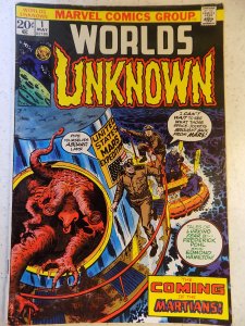 WORLDS UNKNOWN # 1 MARVEL HORROR ONE INCH SPLT BOTTOM OF SPINE