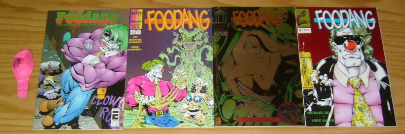 Foodang set of (4) VF/NM complete series + balloon - george perez - clown hero