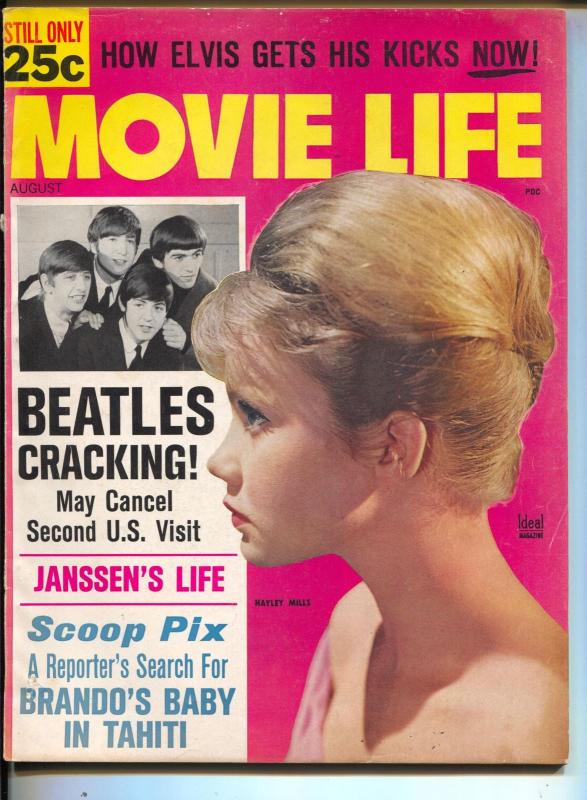 Movie Life-Beatles-Hayley Mills-Marlon Brando-John Gavin-Aug-1964