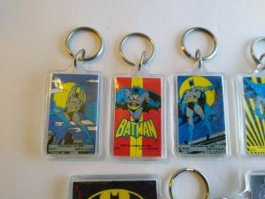 Batman Keychain Lot Of 7 Different Licensed Official DC Comics Superhero's 1980s 