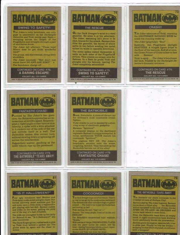 38 Batman Trading Cards Joker Jack Nicholson Michael Keaton 1989 Vicky Vale J146