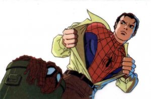 Peter Parker Changes into Spider-man 1994 Lithograph promotional Animation Cell 