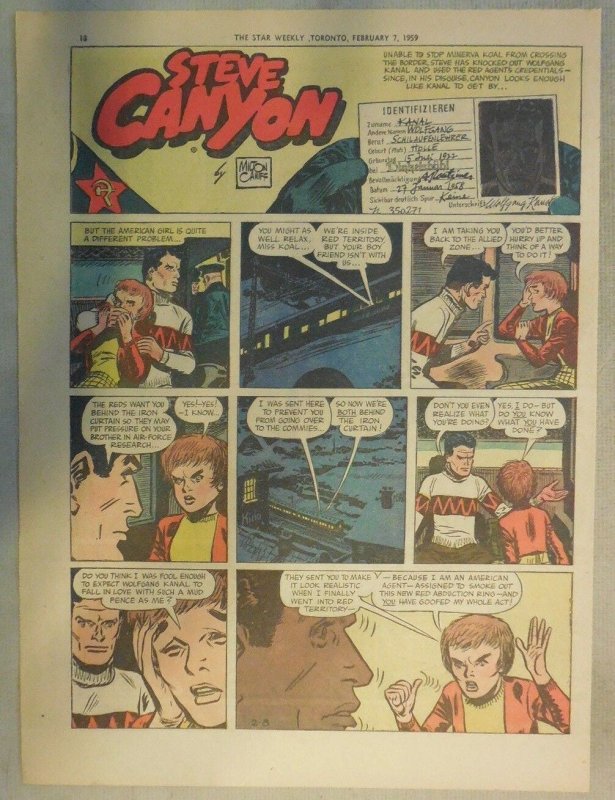 (52) Steve Canyon Sundays by Milton Caniff  from 1959 Complete Year ! Tabloid