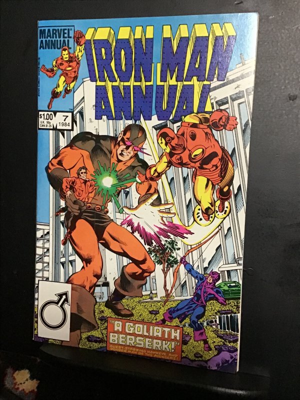 Iron Man Annual #7 (1984) high-grade Goliath, Avengers Key! NM- wow!