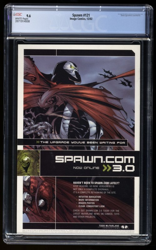 Spawn #121 CGC NM+ 9.6 White Pages Greg Capullo Cover!