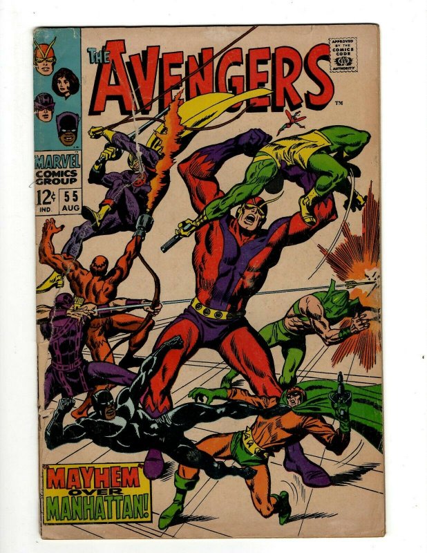 Avengers # 55 VG Marvel Comic Book Hulk Thor Captain America Iron Man OF2