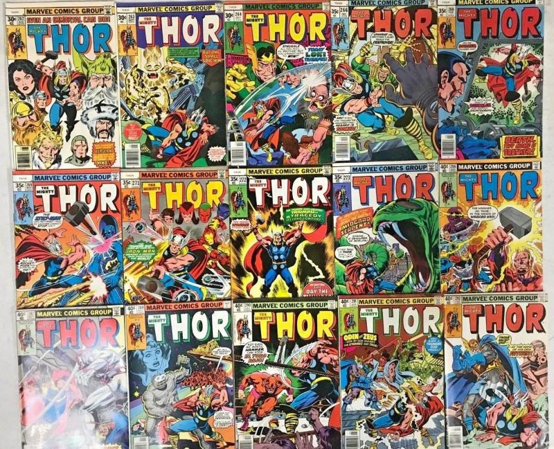 THOR#202-292 FN-VF LOT 1972-78 (30 BOOKS) MARVEL BRONZE AGE COMICS