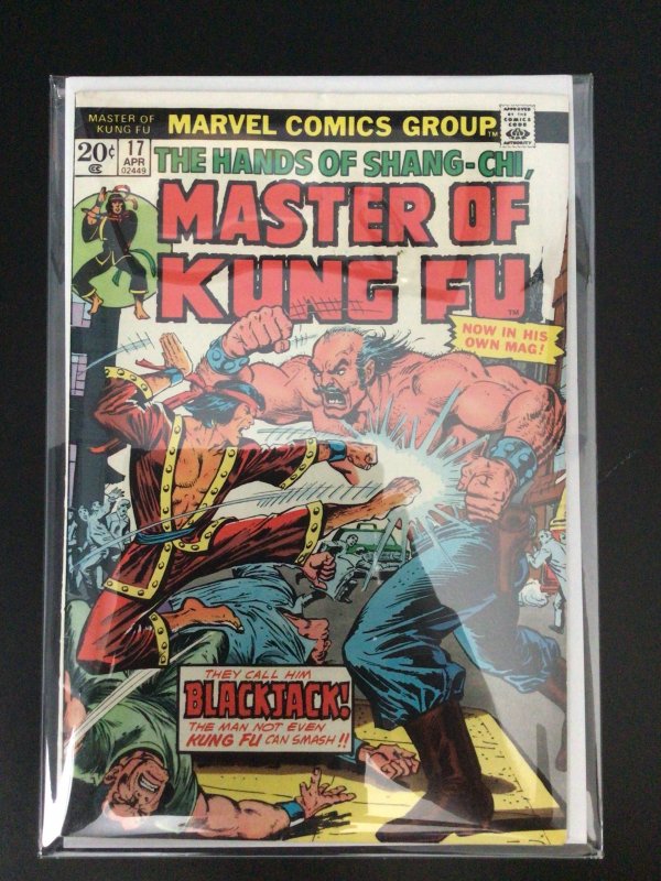 Master of Kung Fu #17 (1974) 1st Blackjack,3rd Shang-Chi, VF