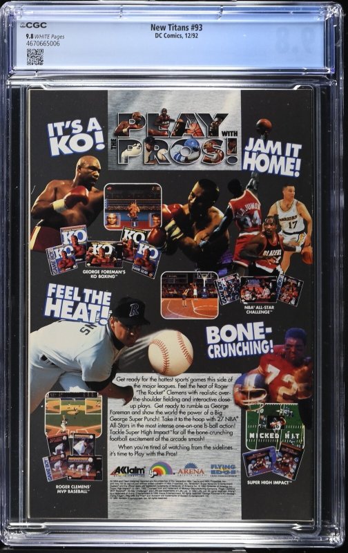 New Titans #93 (12/92) Graded CGC 9.8