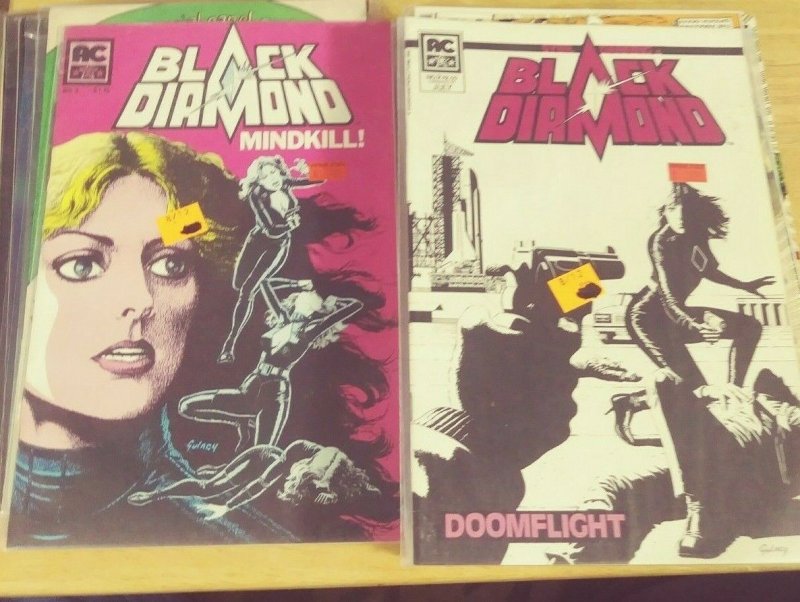 black diamond # 2 +3 ac americomics 1983 sybil danning spy movie doom fight