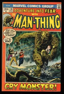 Fear #10 VF+ 8.5 1st Appearance Man-Thing in Title and Origin Retold!