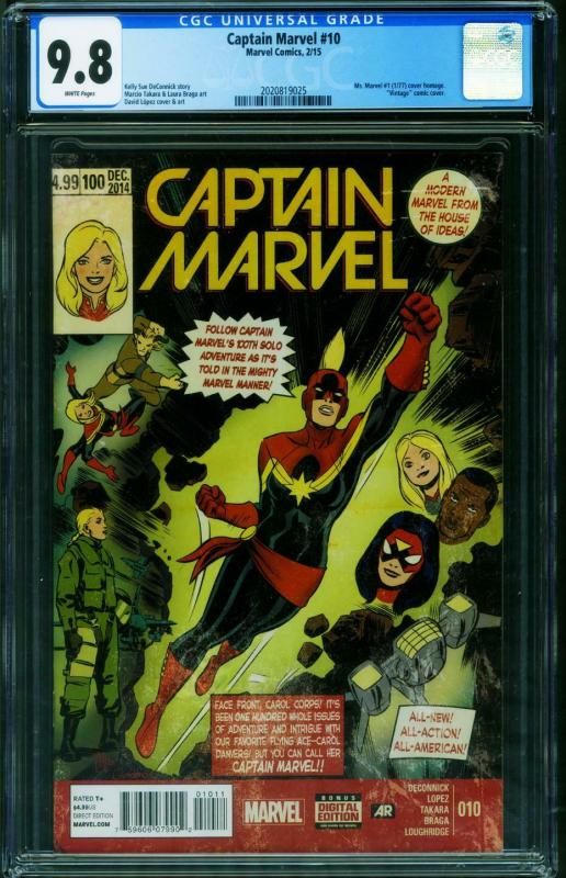 Captain Marvel #10 CGC 9.8 Ms. Marvel #1 homage-2015 2020819025