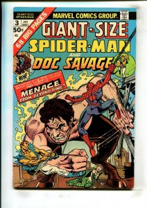 GIANT-SIZE SPIDER-MAN #3 (5.5) DOC SAVAGE!! 1974