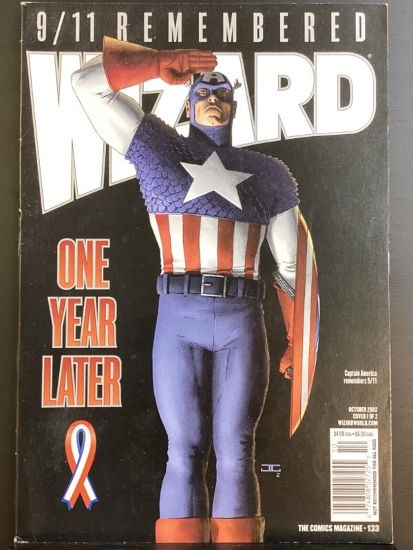 Wizard Magazine #133 Captain America 9/11 Fables Joe Kubert Hellboy movie 2002