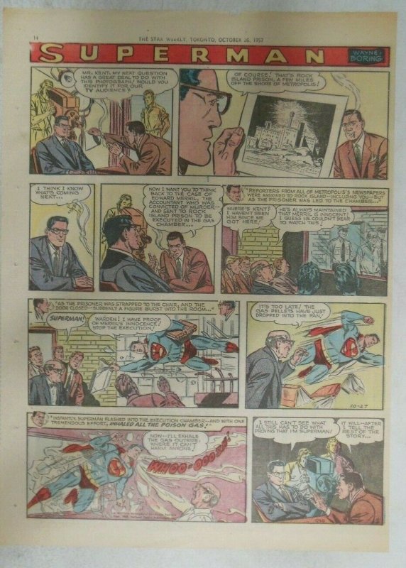 Superman Sunday Page #939 by Wayne Boring from 10/27/1957 Size ~11 x 15 inches 