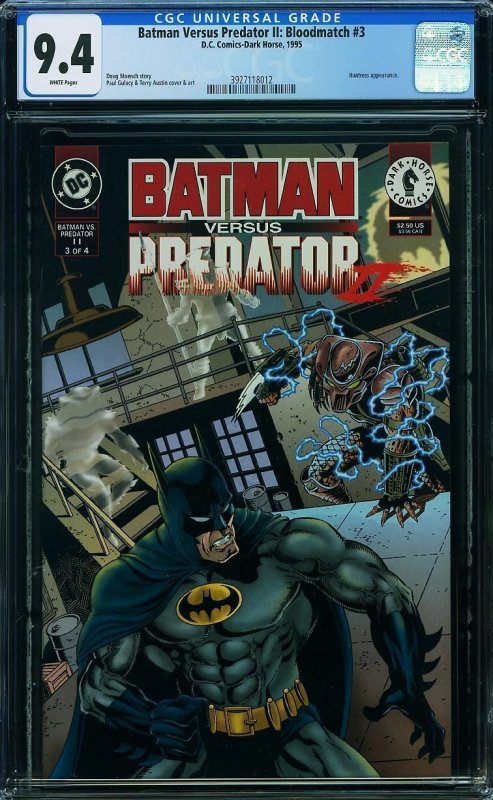 Batman Versus Predator II: Bloodmatch #3 (1994) CGC 9.4 NM