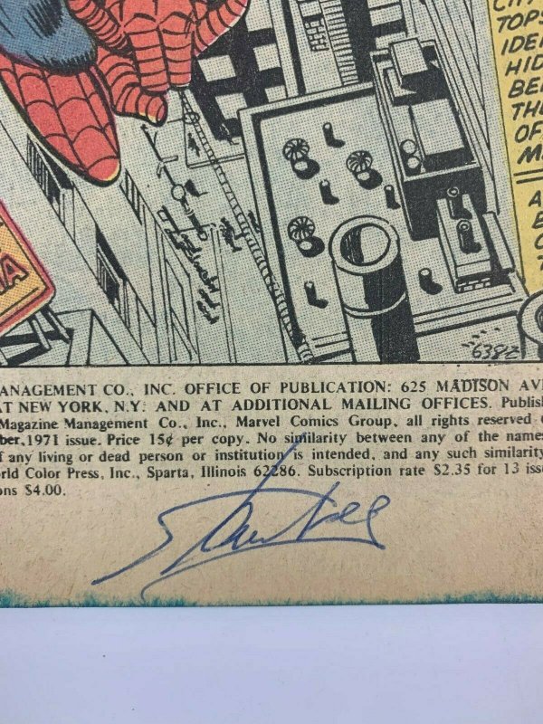 Amazing Spider-Man #100 signed by STAN LEE - John Romita cover - Gil Kane 1971 