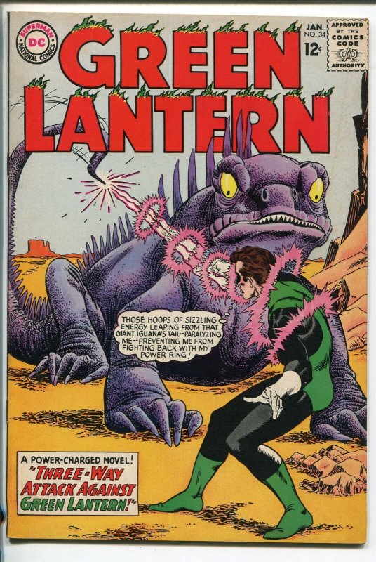 GREEN LANTERN  #34 1965-DC-MONSTER COVER-GIL KANE-vf+ 