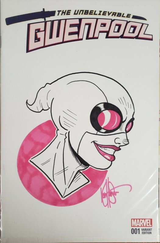 Unbelievable Gwenpool #1 REMARKED AND SIGNED BY KEN HAESER W/COA.