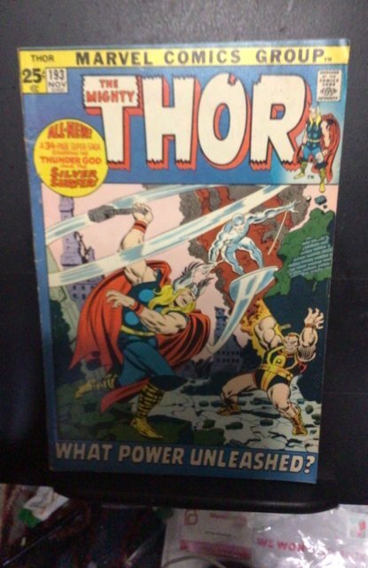 Thor #193 (1971) Silver Surfer and Thor giant size key! Mid FN Wow