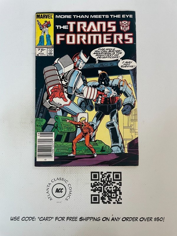 Transformers # 7 VF Marvel Comic Book Megatron Optimus Prime Bumblebee 7 SM7