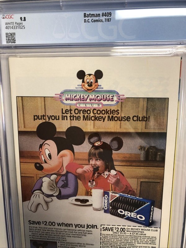 Batman  (1987) # 409 (CGC 9.8 WP) Max Allan * Ross Andru * Hannigan * DC Comics