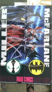 Spawn & Batman | DC/ Image | Folded Comic Shop Dealer Promo Poster| 25x17 | 1994