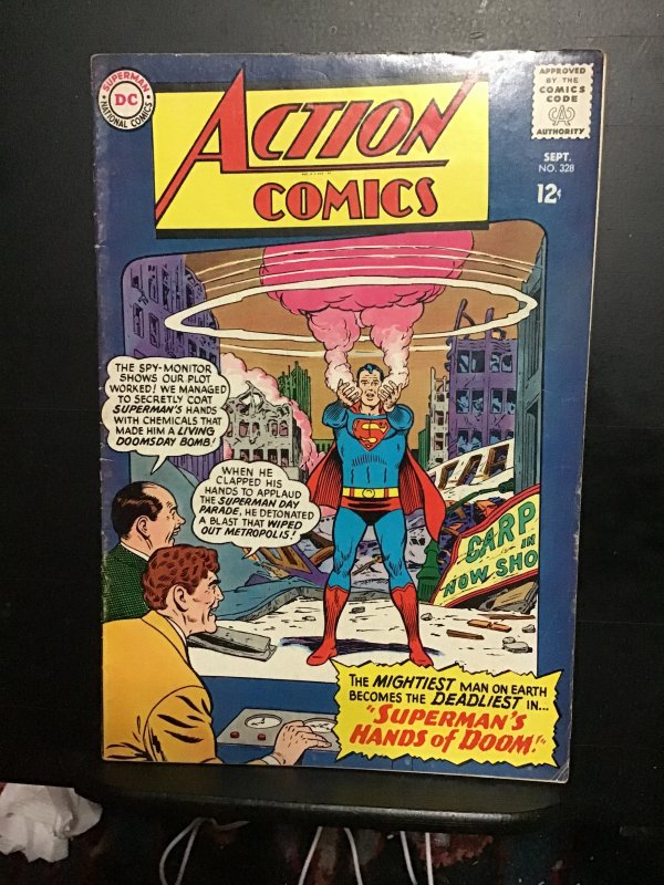 Action Comics #328  (1965) Atomic bomb cover key! Supergirl! FN/VF Wow!
