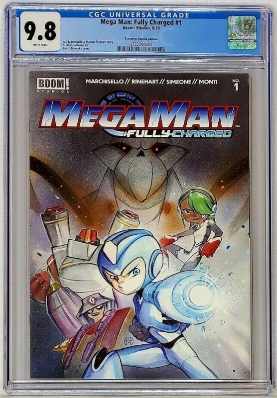Mega Man Fully Charged #1 CGC 9.8 Scorpion Comics Edition Peach Momoko Variant