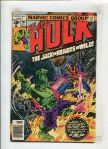 HULK #214 (3.0/3.5) 1ST JACK OF HEARTS!! 1977