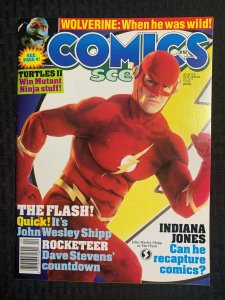 1991 COMICS SCENE Magazine #18 FN+ 6.5 The Flash / TMNT / Indiana Jones