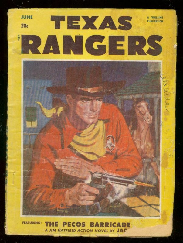 TEXAS RANGERS PULP JUNE 1951-LOUIS L'AMOUR-JIM HATFIELD G/VG