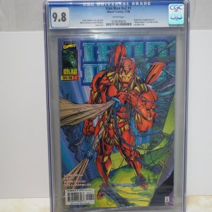 Iron Man #1 (1996) CGC 9.8 White pages. Small crack in rear of case.