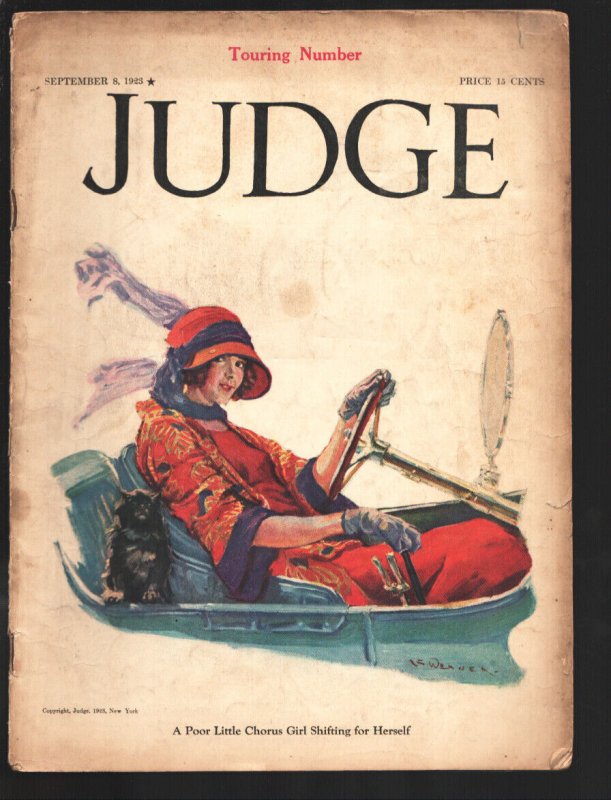 Judge 9/8/1923-Chorus girl cover by S. Werner-Platinum Age-Flagg-Gardner Rea-...