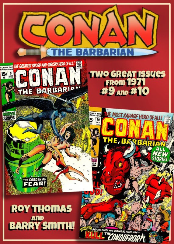 CONAN THE BARBARIAN #9 & 10 (1971) 7.0 FN/VF Roy Thomas & Barry Windsor-Smith!