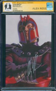 Scarlet Witch #4 CGC 9.8 SS Alex Ross Timeless Magneto Signed Custom Label 4003