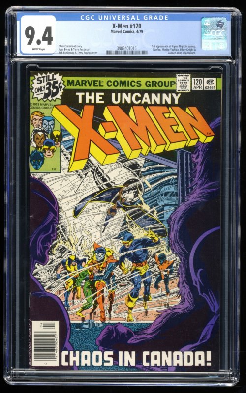 X-Men #120 CGC NM 9.4 White Pages 1st Appearance Alpha Flight!