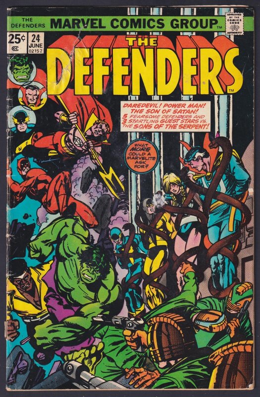 Defenders 24 (1973) GD/VG Bronze Age Marvel Comics