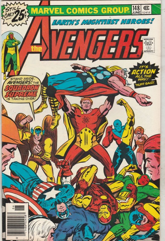 The Avengers #148 (1976) Squadron Supreme high grade key! VF Wow!