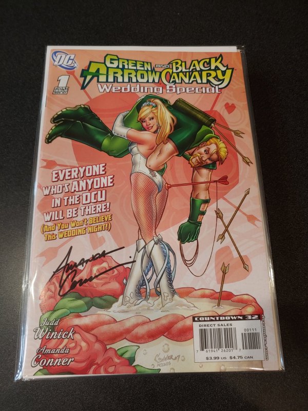 GREEN ARROW AND BLACK CANARY WEDDING SPECIAL #1 SIGNED BY AMANDA CONNER WITH COA