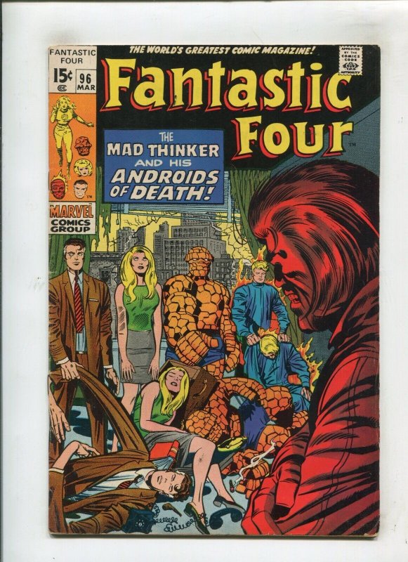 FANTASTIC FOUR #96 (4.5/5.0) THE MAD THINKER AND HIS ANDROIDS OF DEATH!! 1970