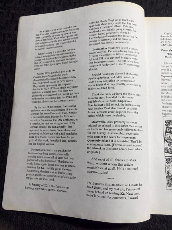 2011 SUPERMAN Superband German Fanzine #30 VG+ 4.5