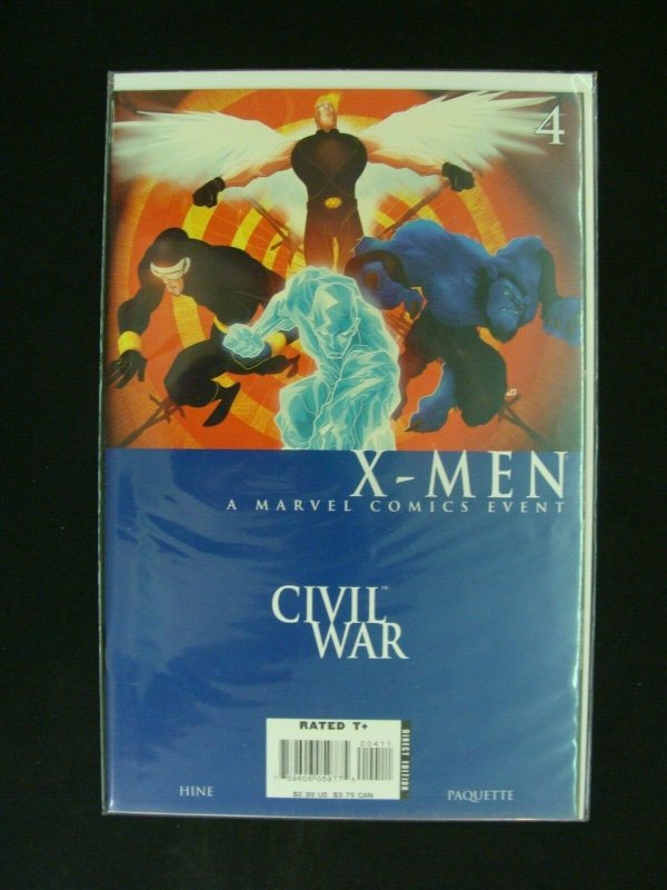 X-Men Civil War #1-4 Complete Set Run Hine Paquette Marvel Comics NM Condition
