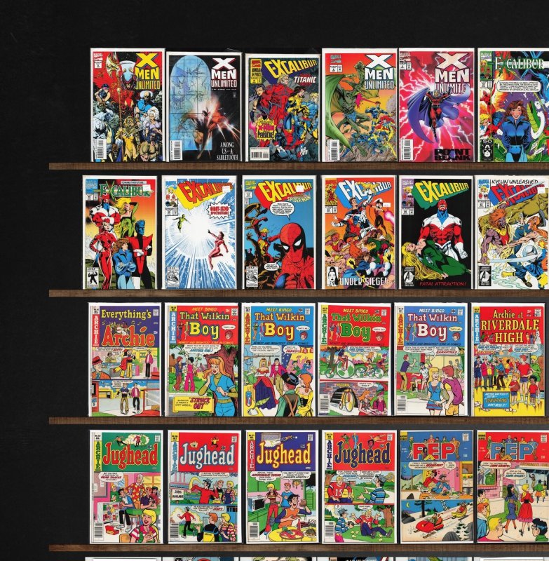 Huge Lot 150+ Comics with Excalibur, Pep Comics, Jughead & More!