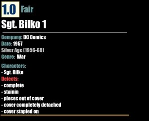 Sgt. Bilko 1 (1957) FR Silver Age DC Comics