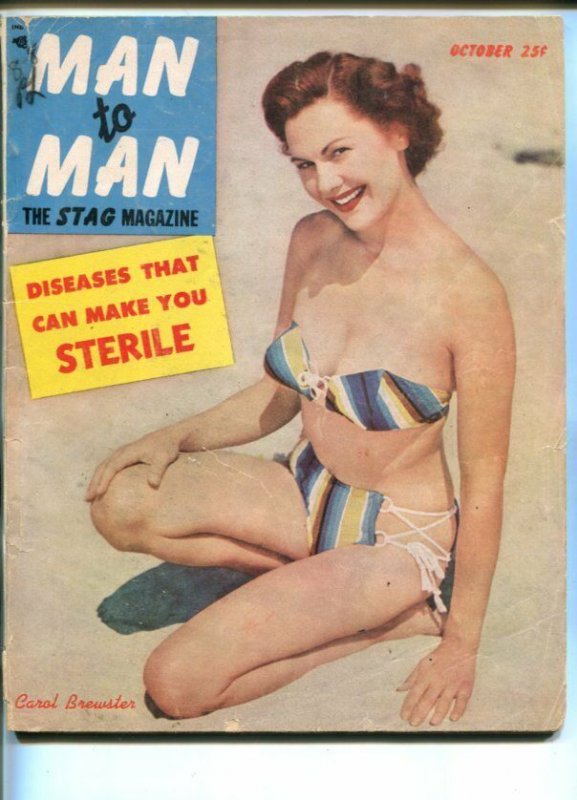 MAN TO MAN-OCT 1952-PANTY RAIDS-CANNIBALS-CAROL BREWSTER-CHEESECAKE-good/vg