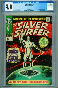 SILVER SURFER #1 CGC 4.0 // WHITE PAGES // 1968 // Marvel // 2022480015