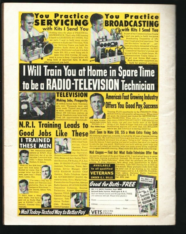 Men Magazine 2/1955-Raphael De Soto vicious snake attack cover-War action-mys...